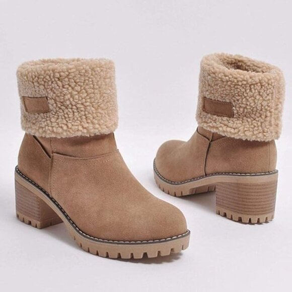 New (WOT) SO SIMPOK Women's Slip On Warm Ankle Boots Block Heel Winter Boots - Picture 11 of 11